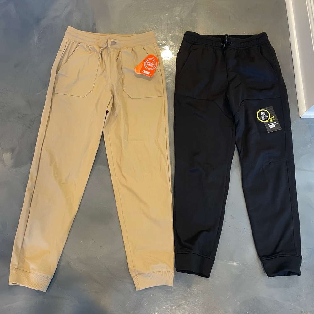 Wonder Nation & Athletic Works Boys XL 14-16 Joggers Bundle Khaki Black NWT